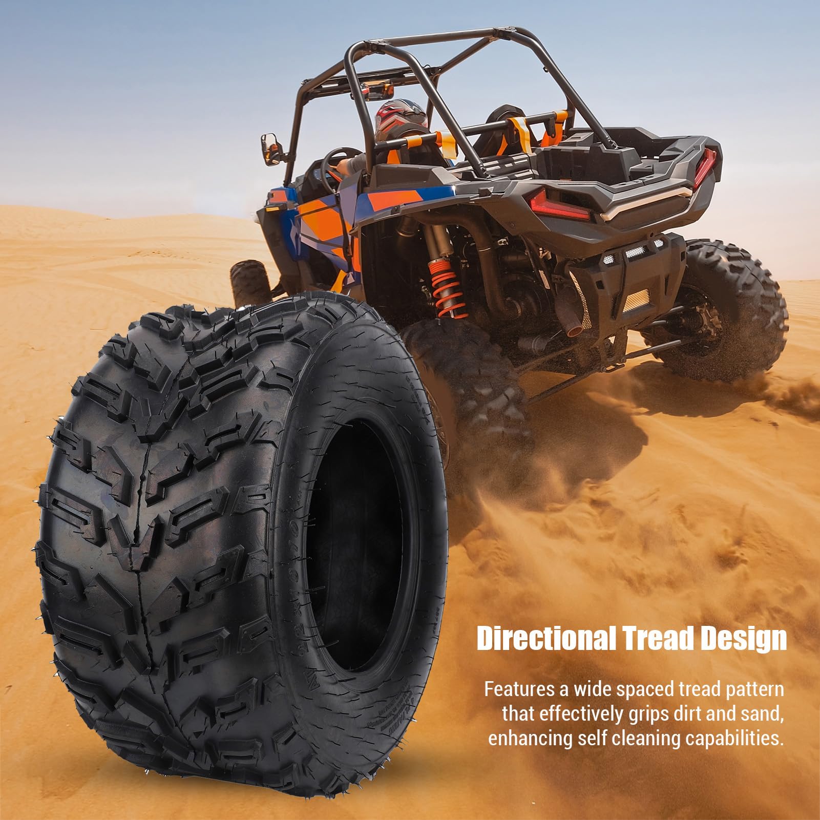 Luocute Sport ATV Opona, Kierunkowy Wzór Bieżnika 6 PR Wszystkie Teren UTV z oponą do Szlaku Piasku z Piasku na Drodze Przygody, Kompatybilne z Pojazdami Transportowymi, Ciągnikami
