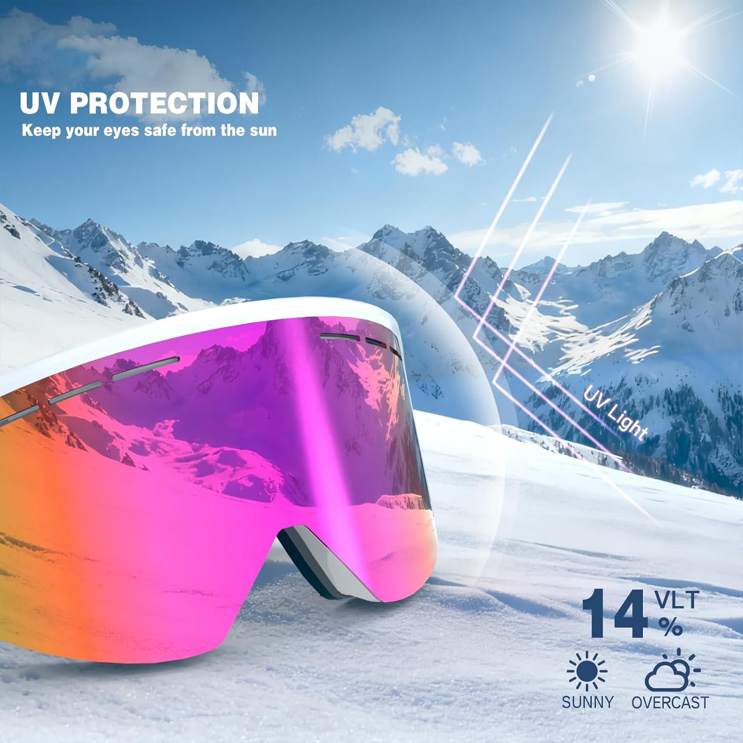 Ski Goggles Winter Snow Snowboard Goggles for Men Women Adult Anti Fog OTG YH359 Skiing Snowboarding Goggles