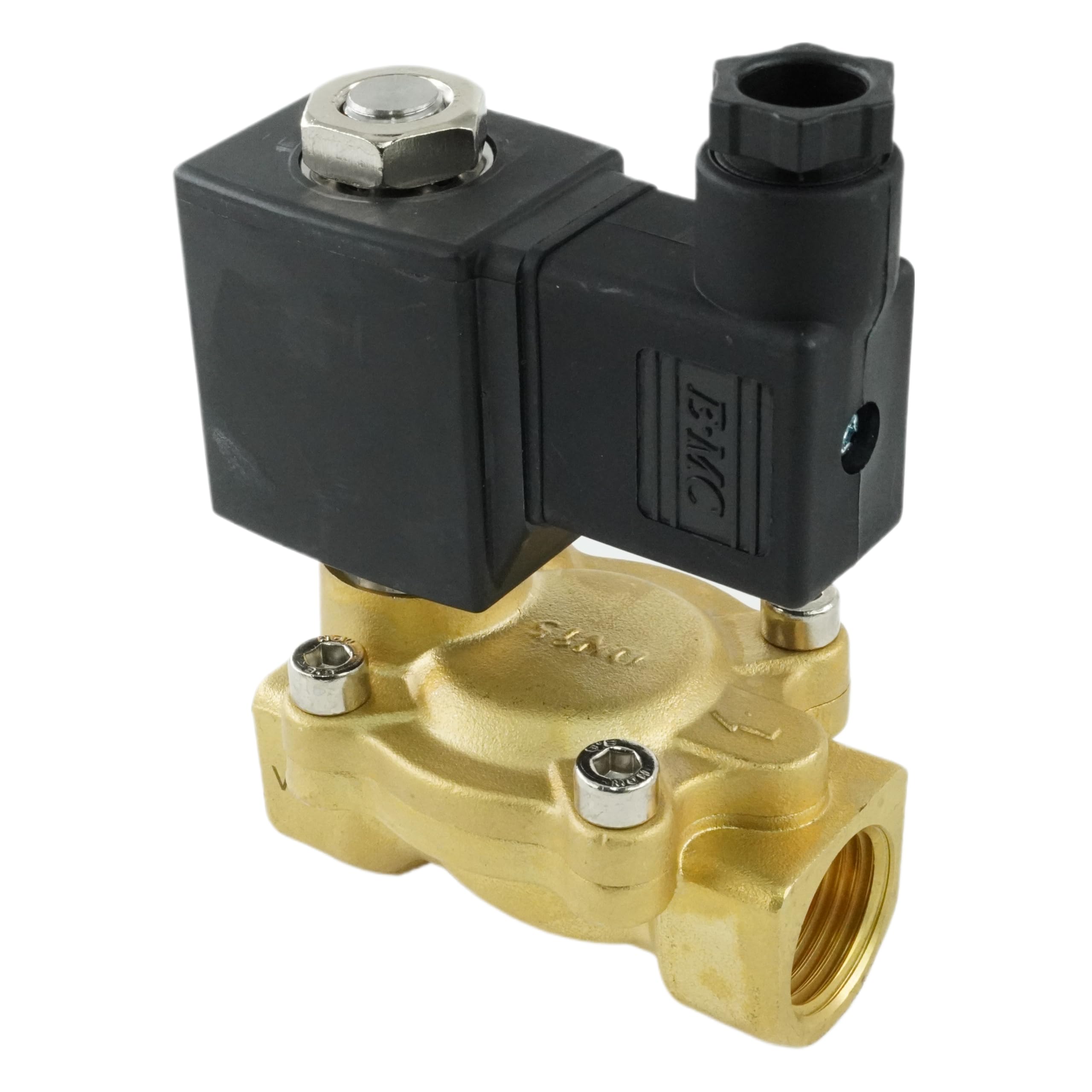 Fittingstore – Magnetventil stromlos geschlossen aus Messing für Druckluft, Wasser, Öl und Gas Elektromagnetventil 230 V AC / 12 V DC / 24 VAC / 24 V DC (Spannung: 230V AC, Gewinde: G 1 1/4")