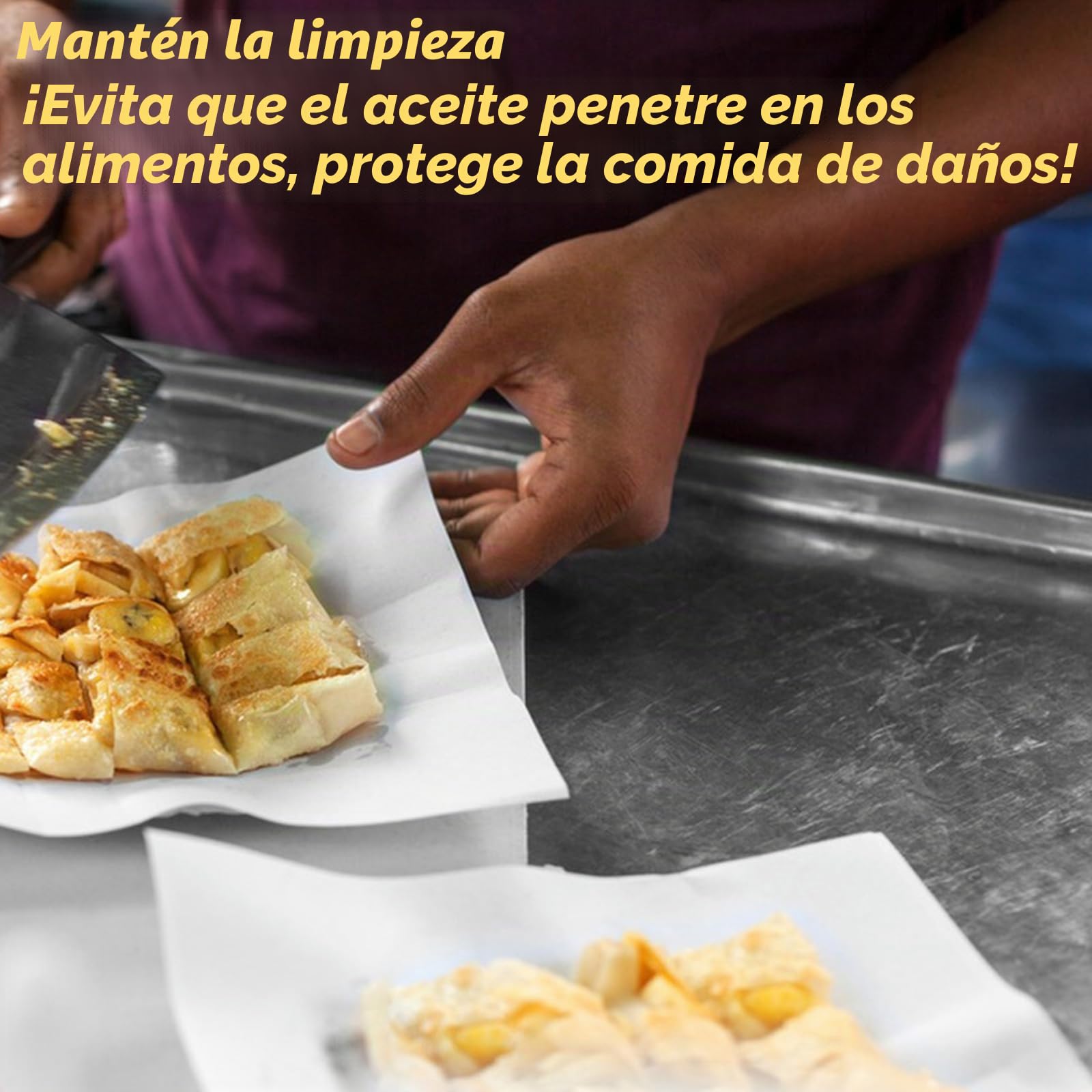 APACALI 500 Hojas de Papel de Mantequilla 28 x 38 cm, Antiadherente para Alimentos, Encerado para Hamburguesas, Sándwiches, Queso y Pan Blanco, Impermeable y Aceite | Papel de queso, papel encerado para alimentos, papel de mantequilla blanco, resistente a