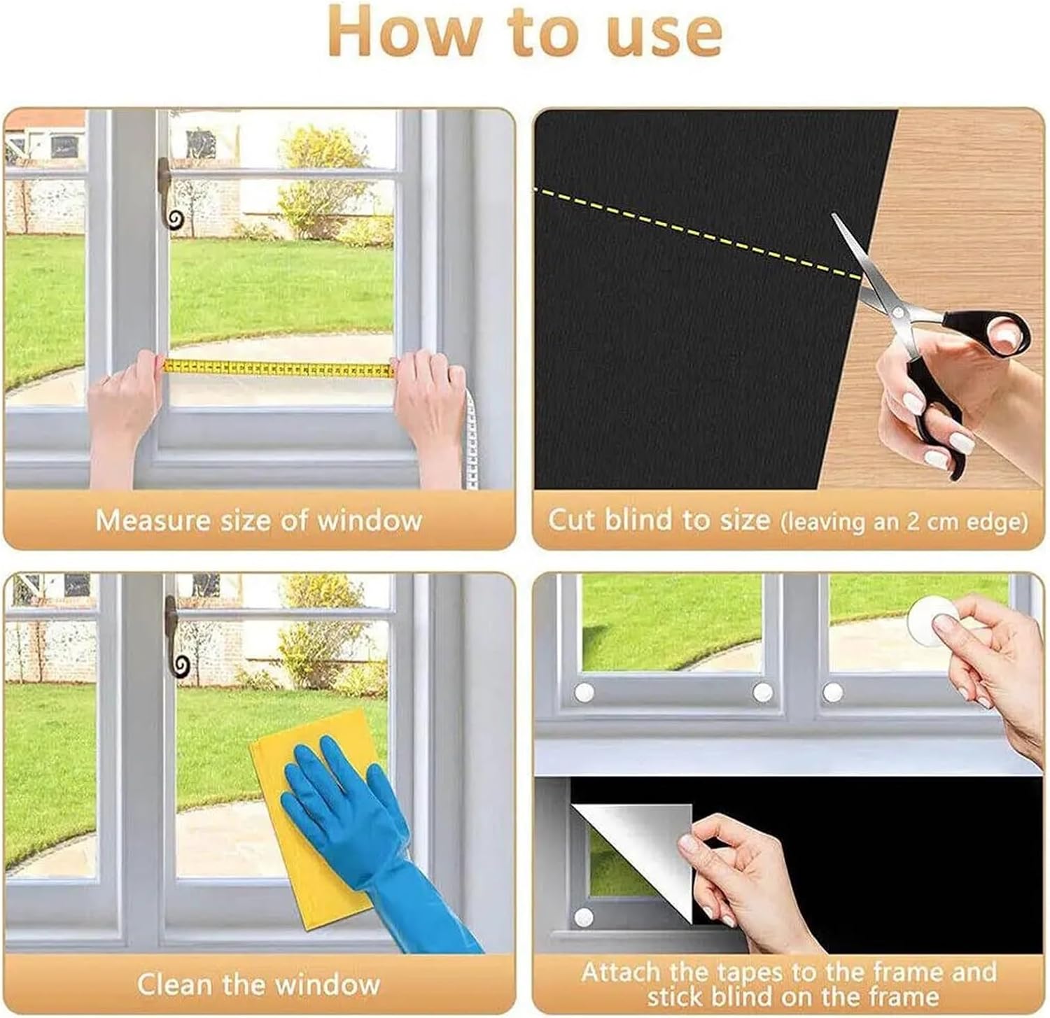 1/2/3.0M Portable Blackout Curtain Blind Window Thermal Insulated Kitchen Curtains Stick on DIY Non-Perforated Temporary Curtain for Window(B-150x300cm)