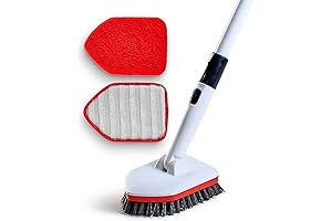 3-in-1 Extendable Long-Handle Shower Scrubber with Non-Scratch Brush Head