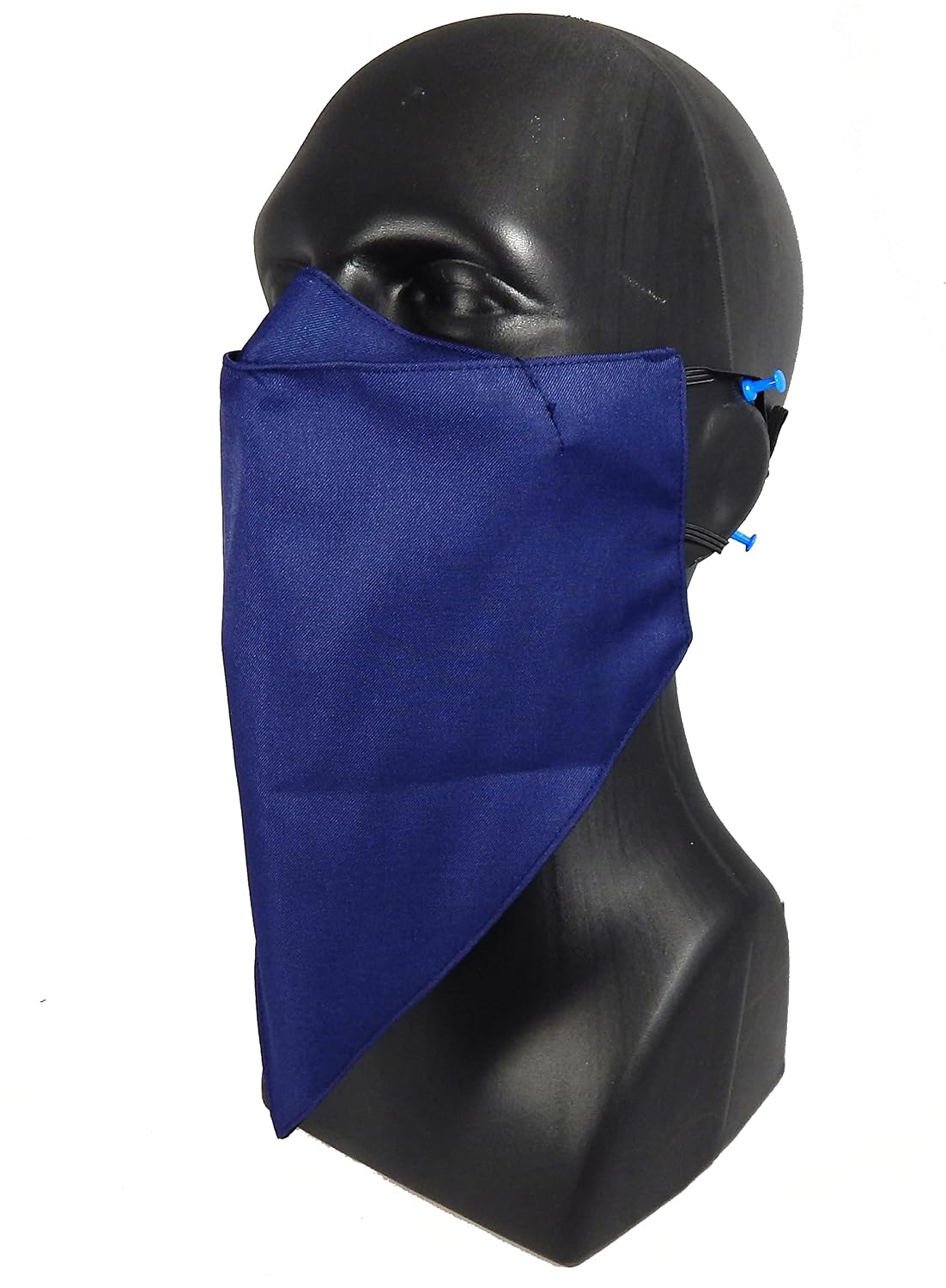Gemstorm Medium - Extra Large Length Fit all Men with or without Beard Washable Reusable bandanna style Face Mask + adjustable ears *Nose Wire Option (X-Long w/Nose Wire, Dark Blue#72)