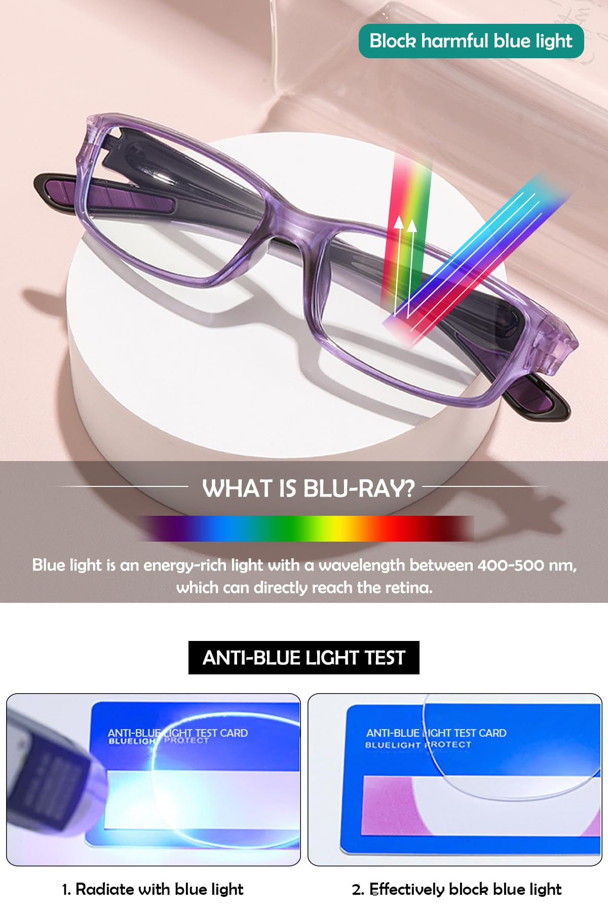 KOOSUFA Sport Lesebrille Herren Damen Anti Blaulicht Lesehilfe TR90 | Ultraleicht, Rutschfeste Brillenbügel, Arbeits Lesebrillen, Computerbrille, 0.0 +1.0 +1.5 +2.0 +2.5 +3.0 +3.5 +4.0