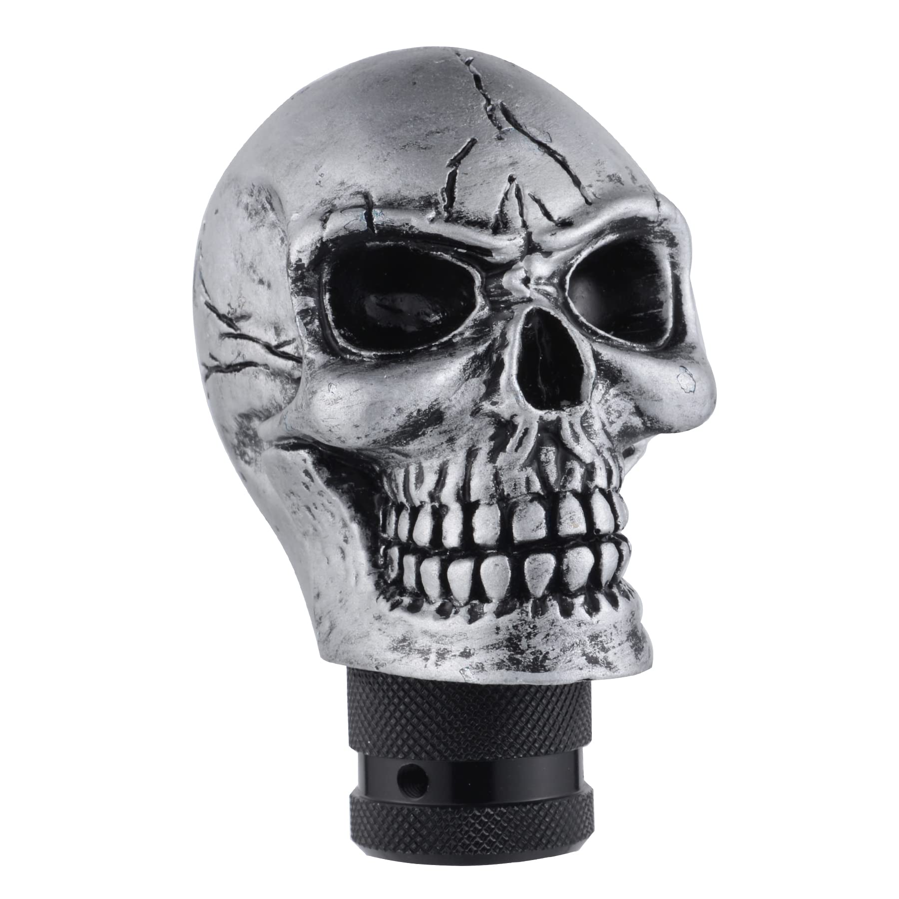 Padaodao Skull Gear Shift Knob Lever Stick Shifter Handle Devil Car Grip Head Automotive Accessories fit Most Manual Automatic Truck SUV, Silver
