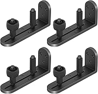 Vista 9 de 2 piezas de guía de suelo para puerta de granero corrediza, hardware de puerta de granero con rodillos ajustables, rodillos para puerta de granero