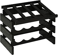 Vista 19 de Wooden Mallet, Botellero Dakota negro de 3 botellas