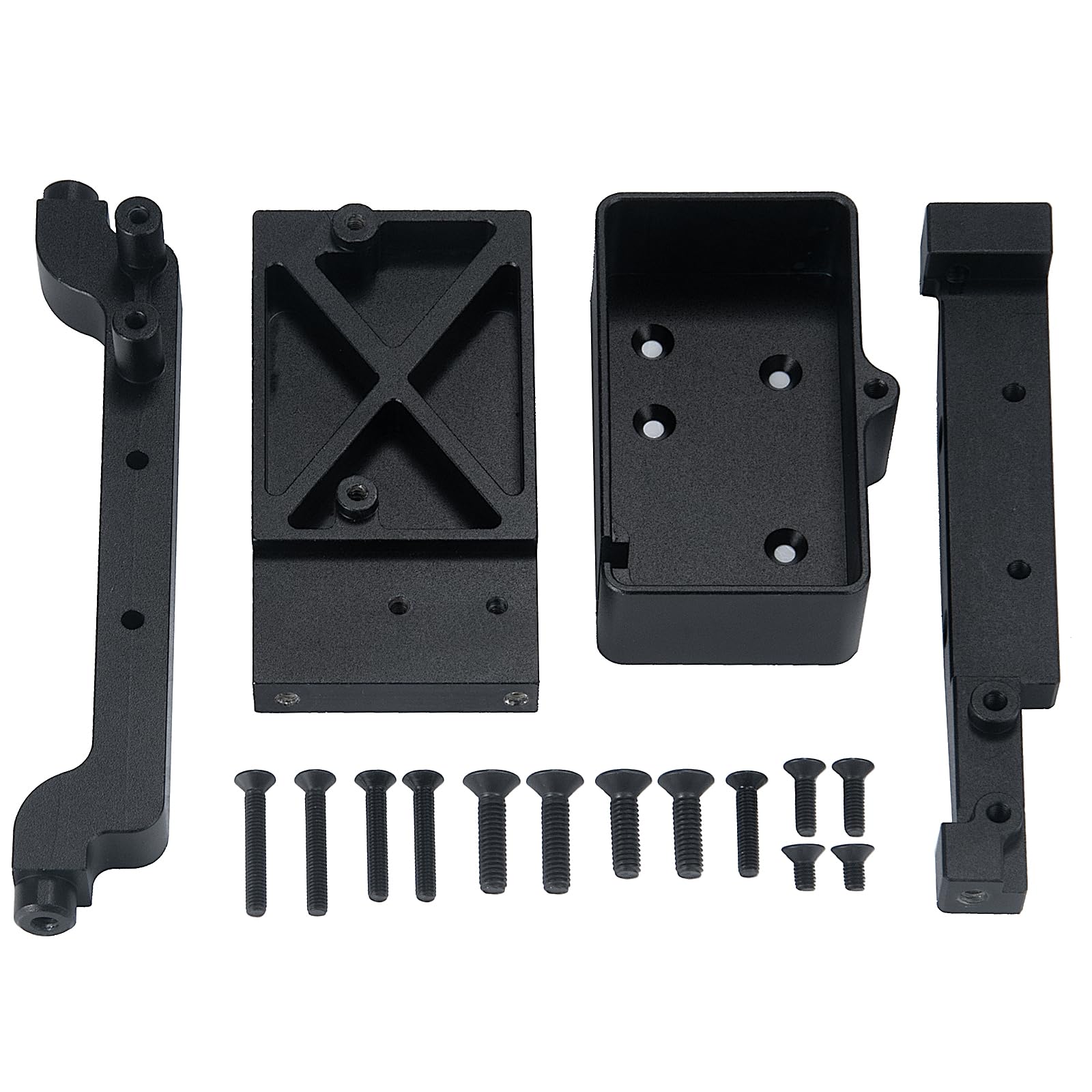 WEFEINO Metal Equipment Box Tray & Servo Mount Upgrade Parts for 1/6 Axial SCX6 AXI05000 JLU AXI05001 Trail Honcho RC Crawler Car