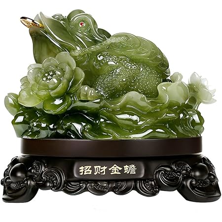 BOYULL Feng Shui Money Frog (Three Legged Wealth Frog or Money Toad) Statue,Feng Shui Decor,6.9"(W) x 6.5"(H)