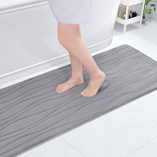 Miniatura 67 de Buganda - Alfombra de baño de espuma viscoelástica 24x16, tapetes de baño extra suaves y absorbentes, antideslizantes y lavables a máquina para el