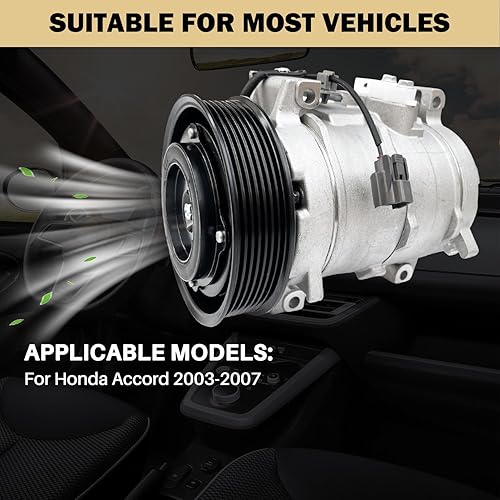 Miniatura 77 de Compresor de aire acondicionado AC para Ford Police Interceptor Utility 2013-2015, Ford Explorer 2011-2015, con embrague de A/C, compresor de CA