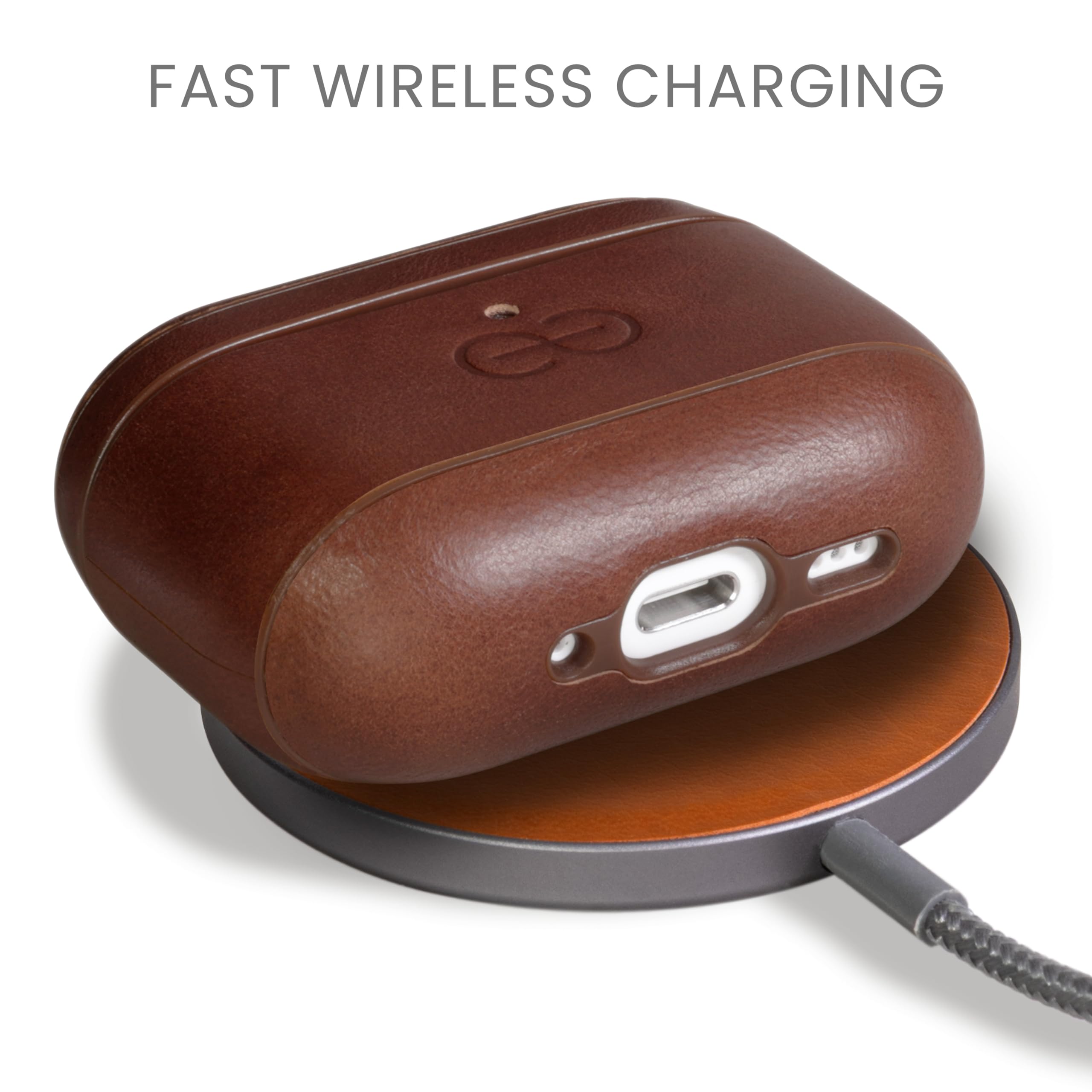 Coque AirPods Pro 3 Cuir véritable MagSafe Effet Reveal Motion [Om:Chestnut]
