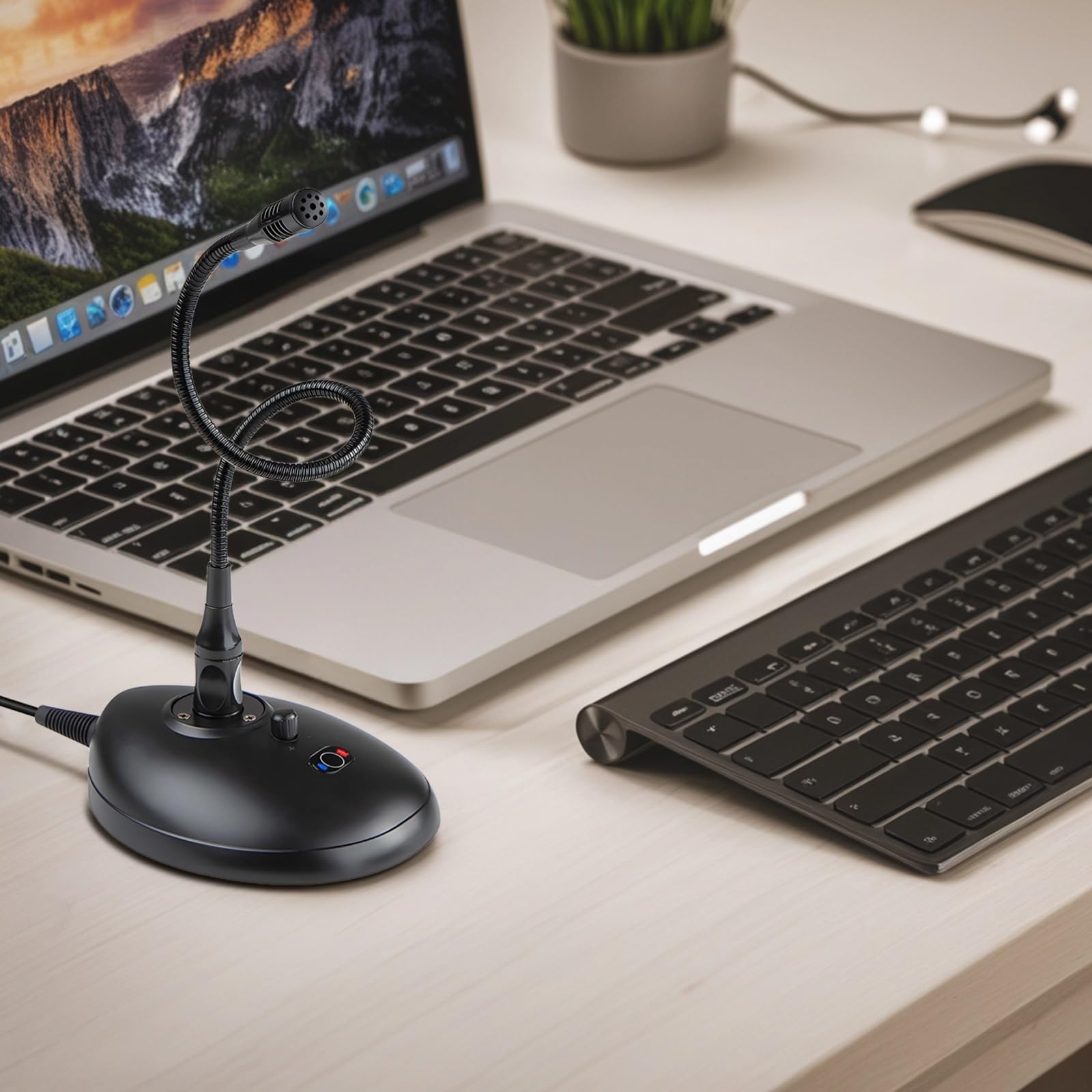 Mikrofon USB XLR z funkcją odbioru 360° i wyciszeniem jednym dotknięciem, profesjonalny mikrofon biurkowy na konferencje