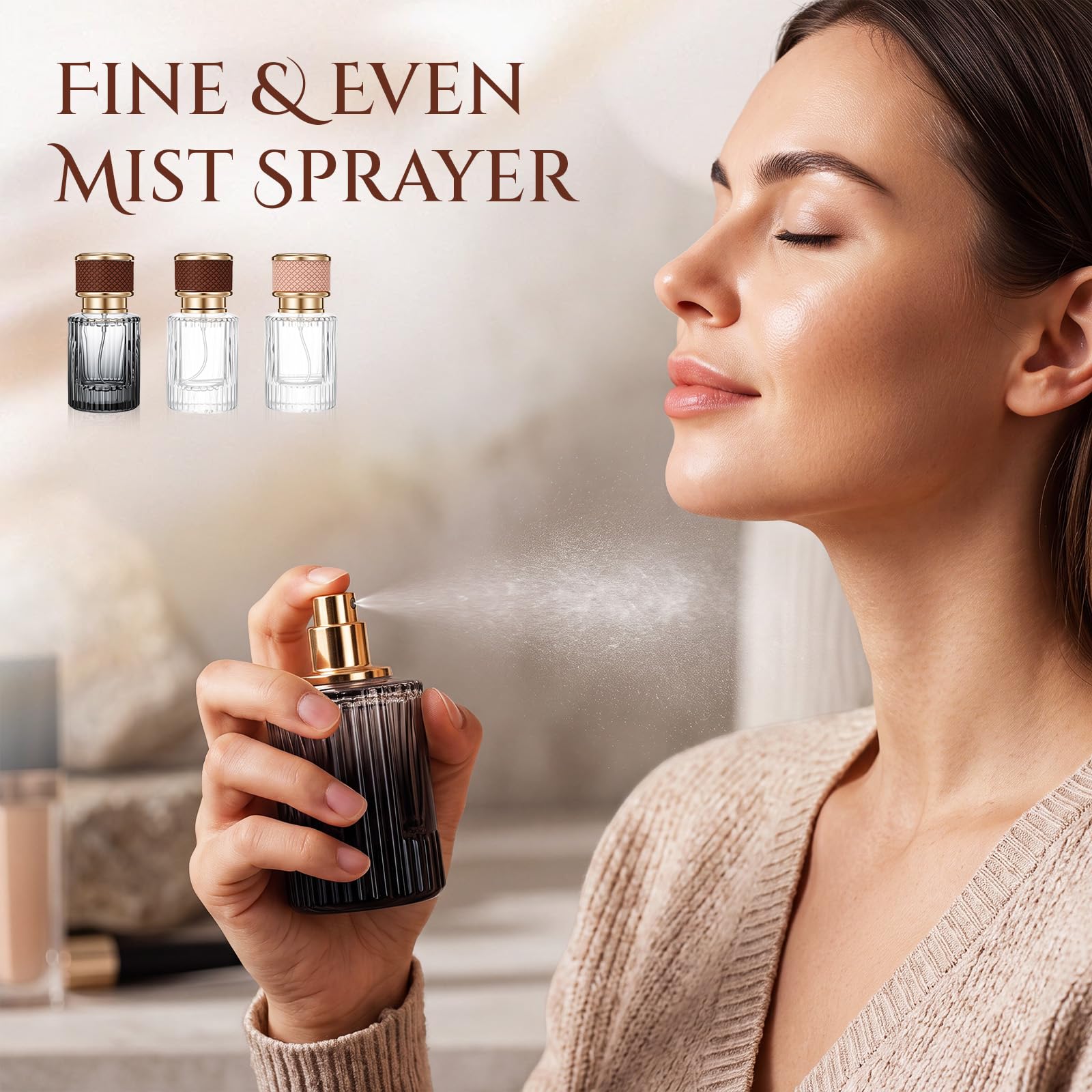 Suclain Paquete de 20 botellas de perfume vacías de vidrio de 30 ml