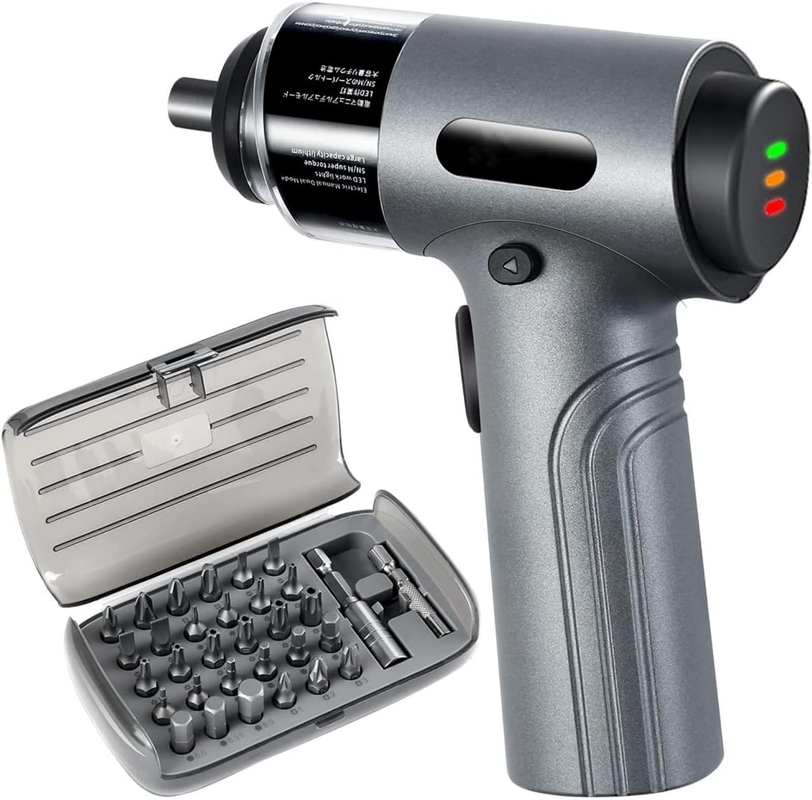 Electric Screwdriver,SOONAN Electric Screwdriver Cordless,3.7V Cordless Screwdriver with 3 Work Lights,2500mAh Li-Ion Rechargeable Battery,Mini Screwdriver Set for Home and Garden DIY Project.