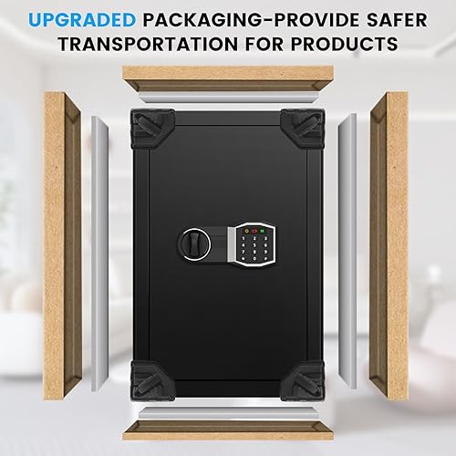 Miniatura 7 de Caja fuerte grande de 5.5 pies cúbicos para el hogar, caja fuerte digital con cerradura de combinación, sistema de alarma y estante extraíble, cajas