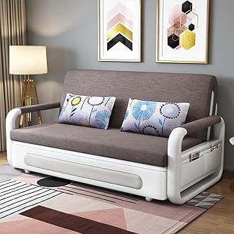 Foldable Sofa Bed - Modern Style Living Room and Bedroom Comfortable Sofa with Storage - Double-Seat Multi-Functional Soft Sofa (brown, 180CM)