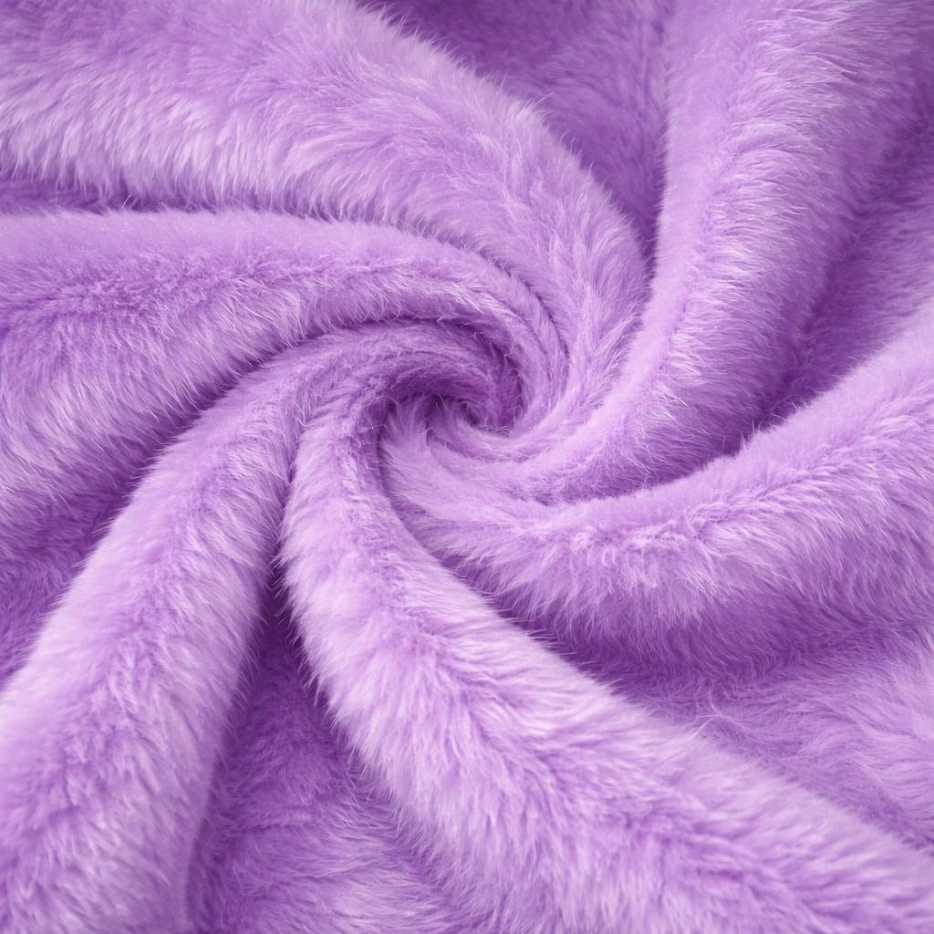Plain Fun Faux Fur Fabric Material Heliotrope Lilac, 1/4Mtr - 75cmx50cm