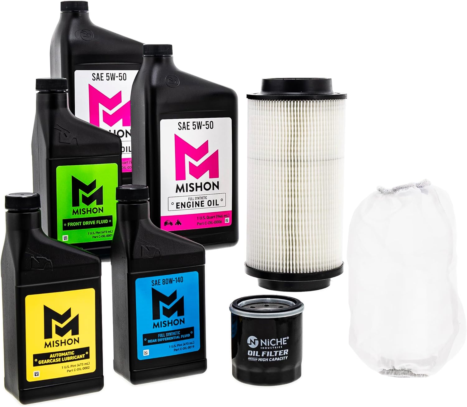 MISHON Full Service Engine Oil Change Kit 5W-50 for Polaris Magnum 325 500 (1999-2003)
