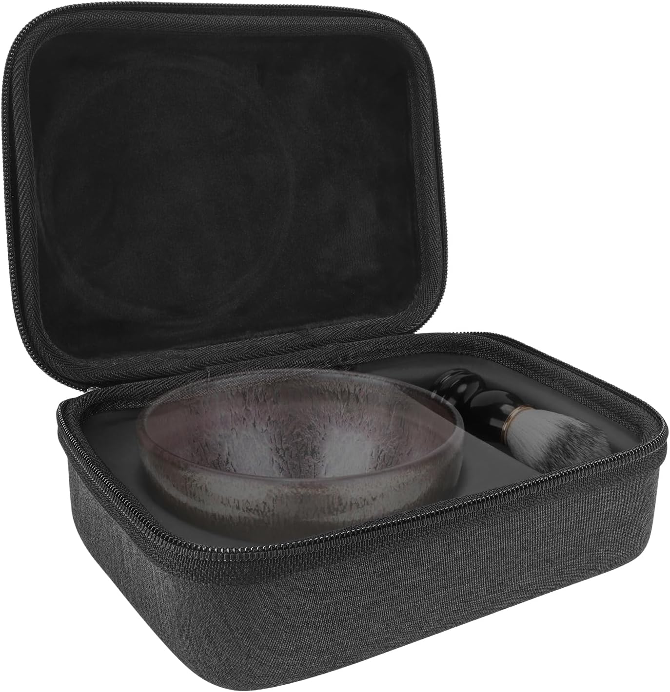 Linkidea Wet Shaving Travel Case for Bowl & Brush, Hard Protective Organizer Fits up to 4.1" Diameter Bowl, Compact Portable Shave Kit Storage (Case Only)