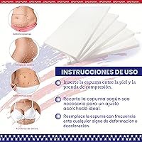 Vista 4 de Paquete de 5 almohadillas de espuma Lipo para postcirugía, tabla abdominal, cirugía de liposucción, aplanamiento, prendas de compresión abdominal