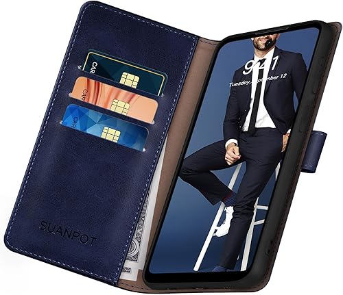 Miniatura 5 de SUANPOT Funda tipo cartera para Motorola Moto G 5G 2023 Bloqueo RFID Soporte para tarjeta de crédito, libro con tapa para libro de folio, funda de