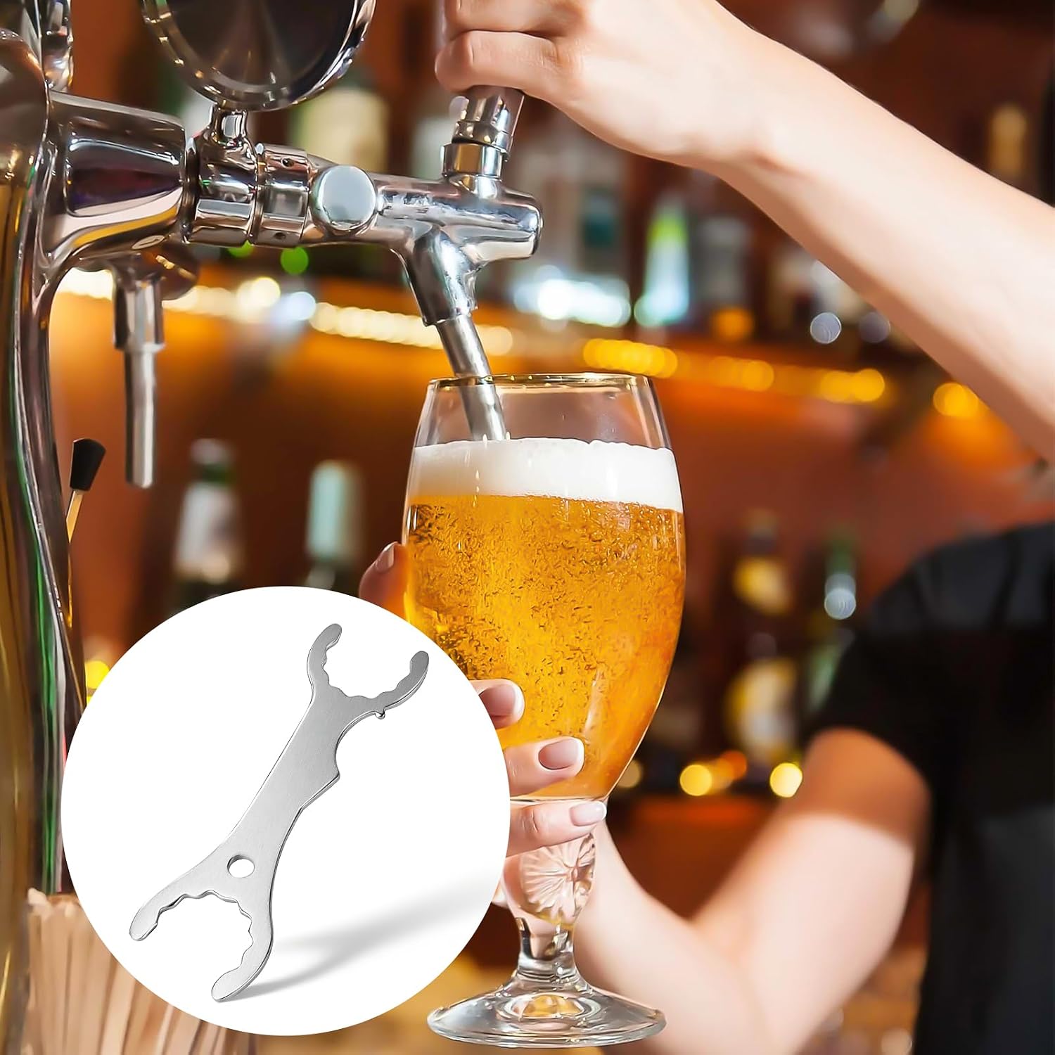 2PCS Beer Faucet Wrench for Draft beerTap, Keg Tap Wrench Spanner Keg Faucet Spanner Kegerator Tap Tool for Home Brewing, Beer Tower