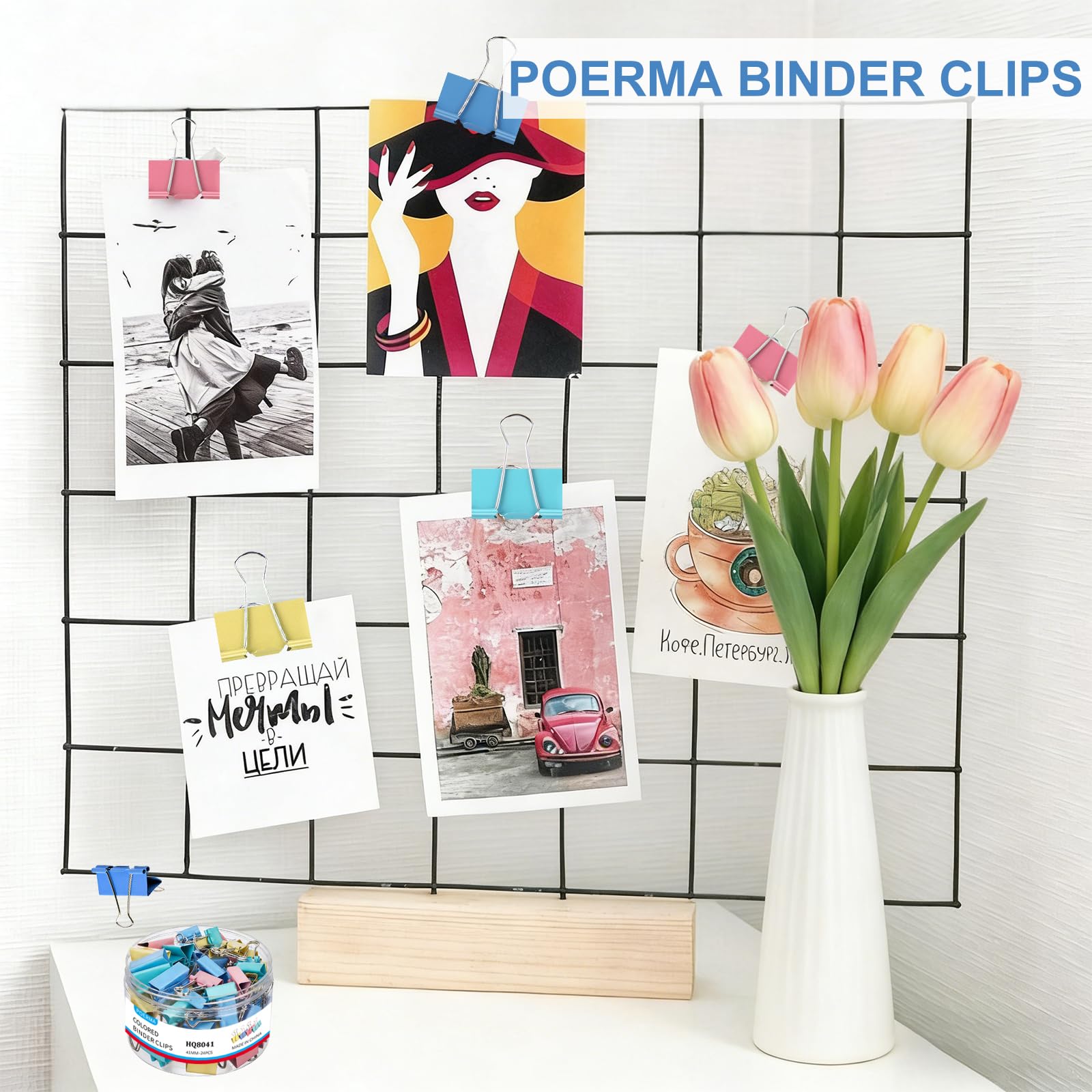 96 PCS Clip Pieghevoli in Metallo, 25mm Clip per Raccoglitori | Graffette Pieghevoli Clip Fermacarte in Metallo, FoldBack Pinze Binder per Ufficio, Scuola Casa (4 colori)