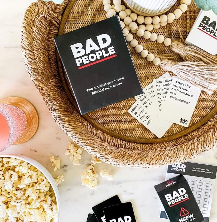Image of Party Card Games Collection Adult Family Trivia Conversation Music Challenge Strategy Travel Game Night Fun for Friends Couples Kids (Bad Peoples)