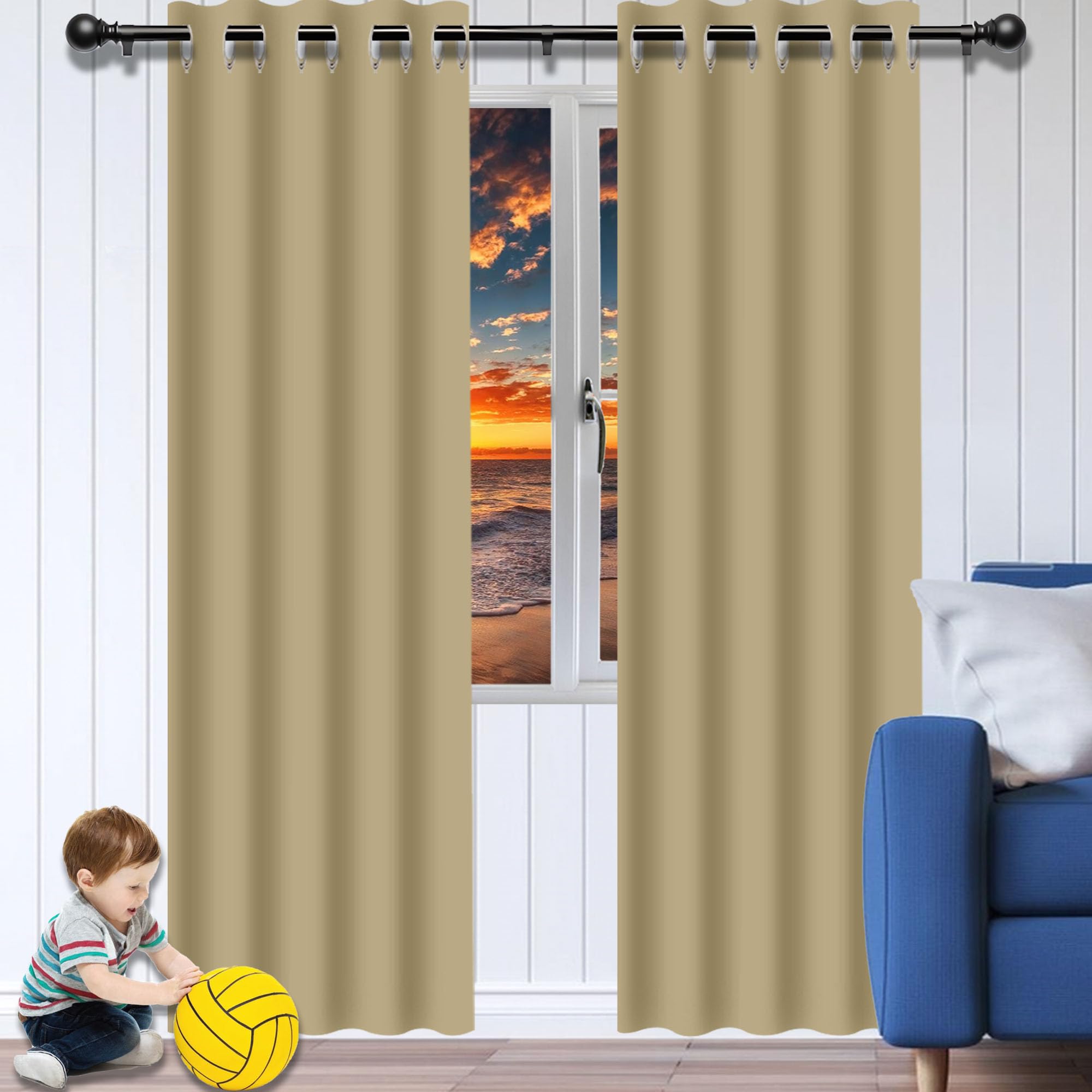 Rideau occultant anti UV isolant thermique pour chambre maison