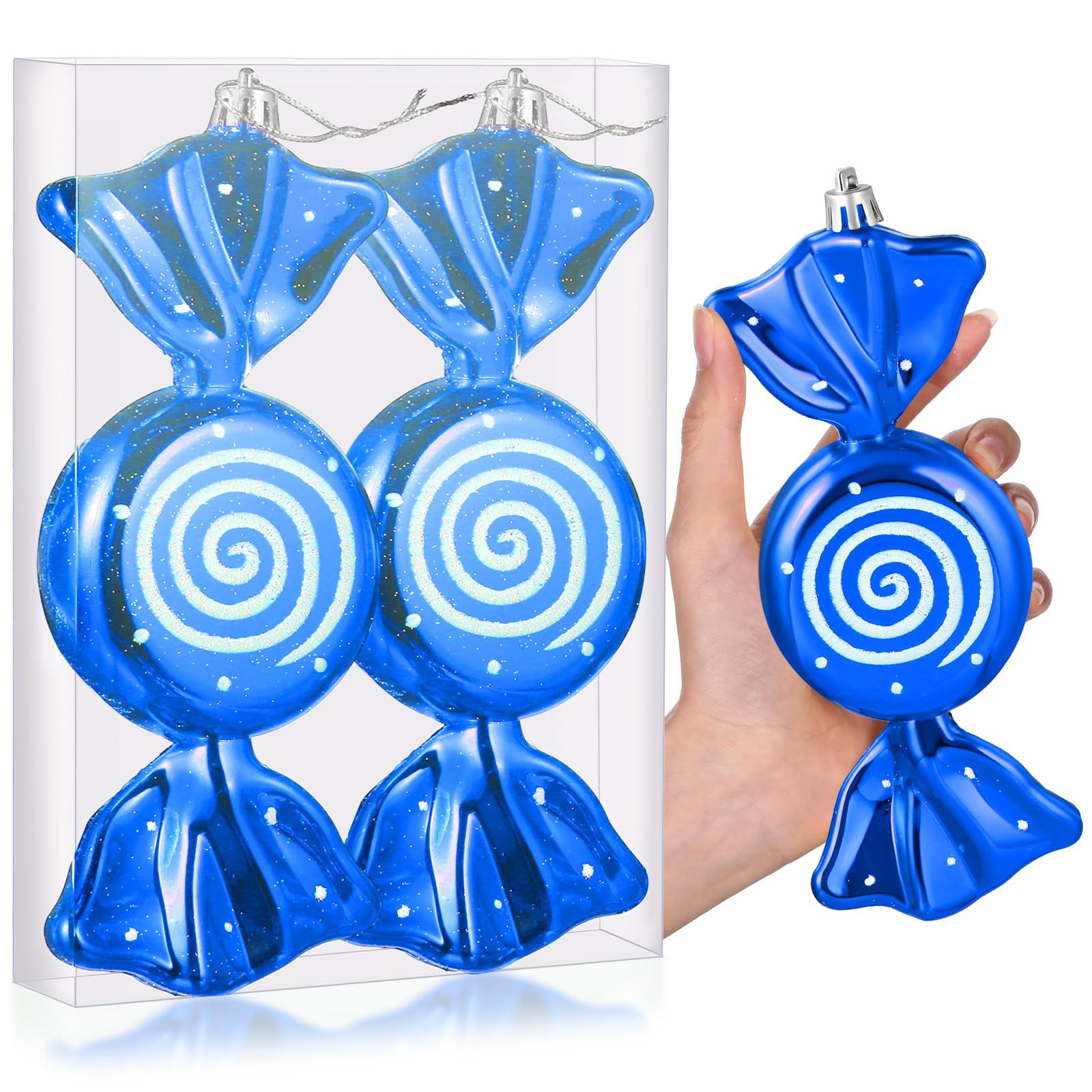 Pendentifs de bonbon suspendus haut de gamme Aoriher bleu et or 19 cm