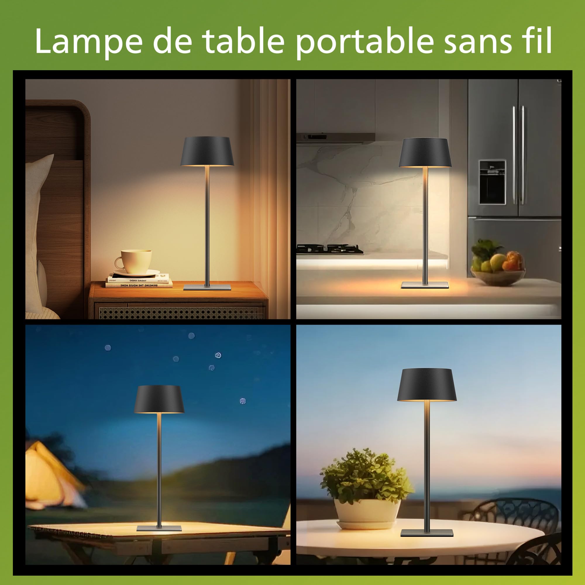 Philips Lampada da Tavolo Solare da Esterno, Luce LED Portatile, Senza Fili a Batteria Altezza Regolabile 2 Posizioni, Comando Touch e Gradazione Continua