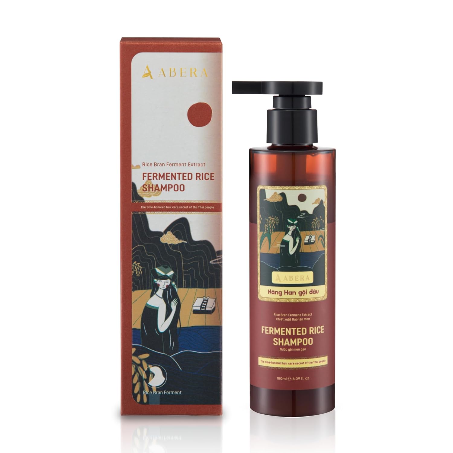 Abera Fermented Rice Shampoo – Anti Hair Loss & Supports Hair Regrowth – Strengthens Thinning & Damaged Hair – 6.09 fl oz