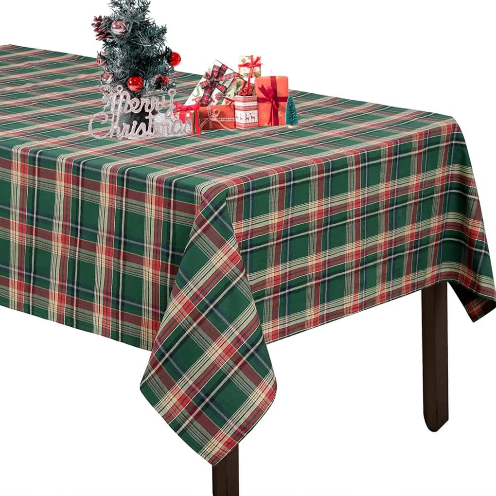 Nappe de Noël 55x79 pouces rectangulaire à carreaux de vacances