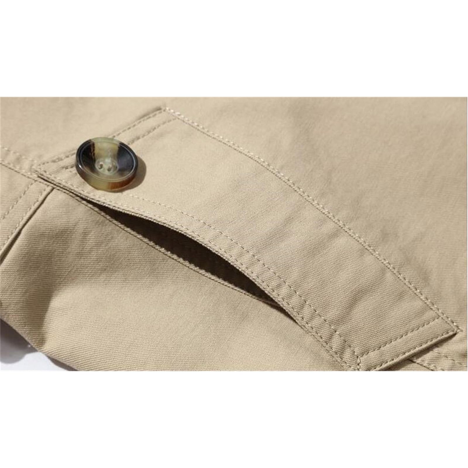 Vestes pour homme - Veste demi-saison - Veste bomber en coton - Veste d'hiver décontractée avec poches - Longue veste de loisirs - Couleur unie - Veste classique pour homme - Veste d'extérieur pour