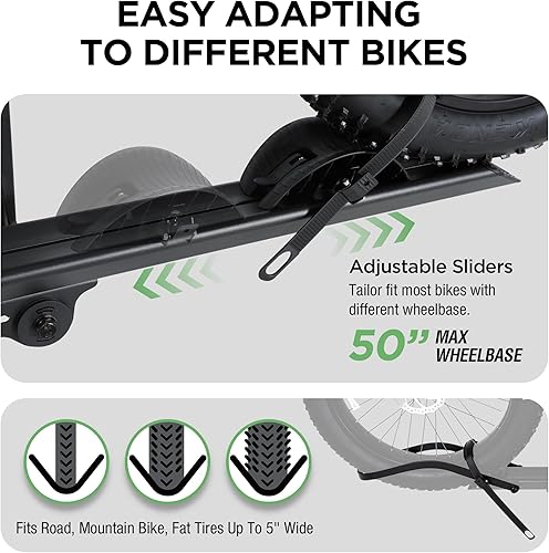 Miniatura 5 de 100 libras. Estante de aluminio para bicicletas y bicicletas eléctricas, se adapta a automóviles, SUV, furgonetas, caravanas y remolques con