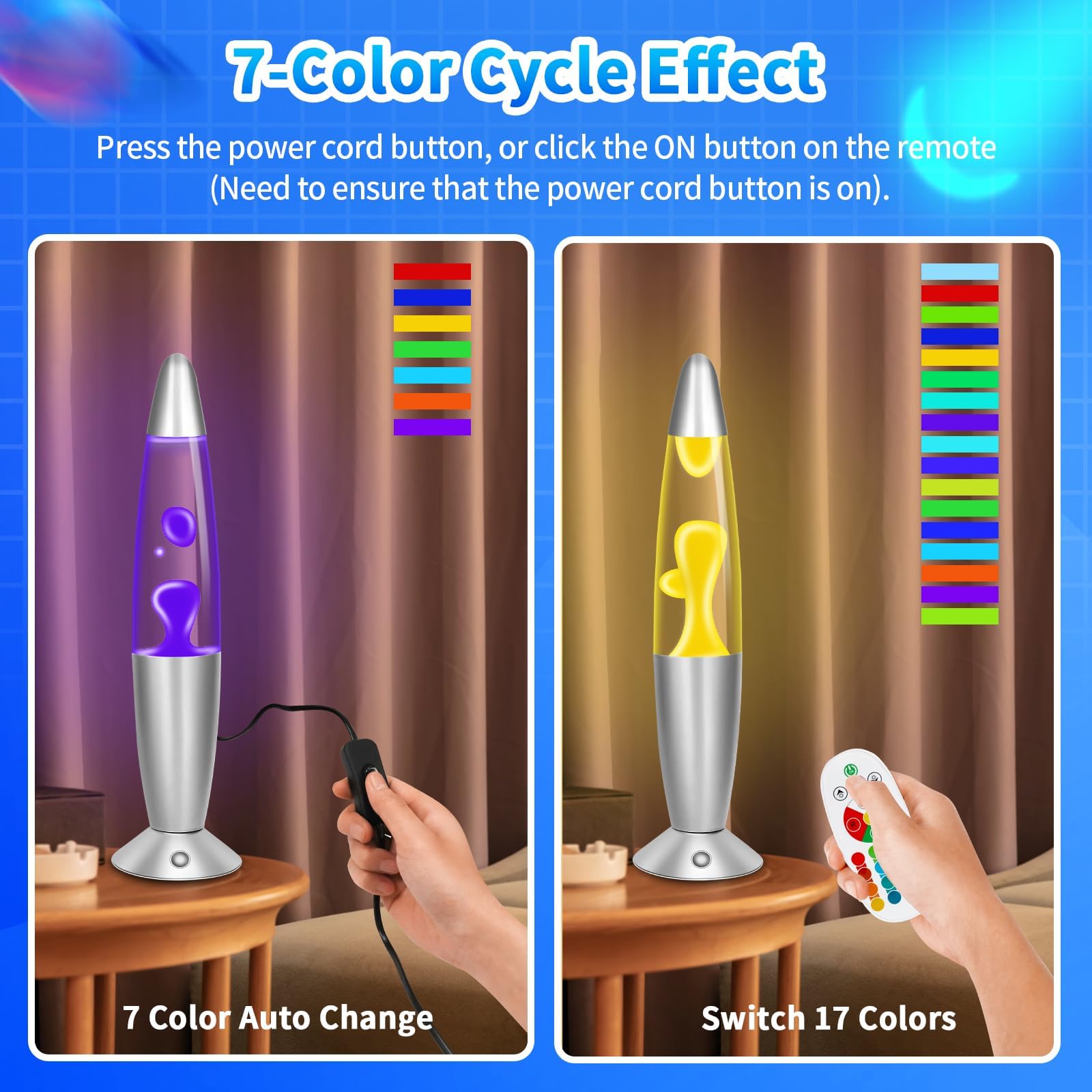 17 Colori Lampada a Movimento Liquido 34cm con Telecomando per Bambini Adulti Decorazione di Casa, Camera da Letto, Ufficio, Regalo per San Valentino Compleanno di Natale