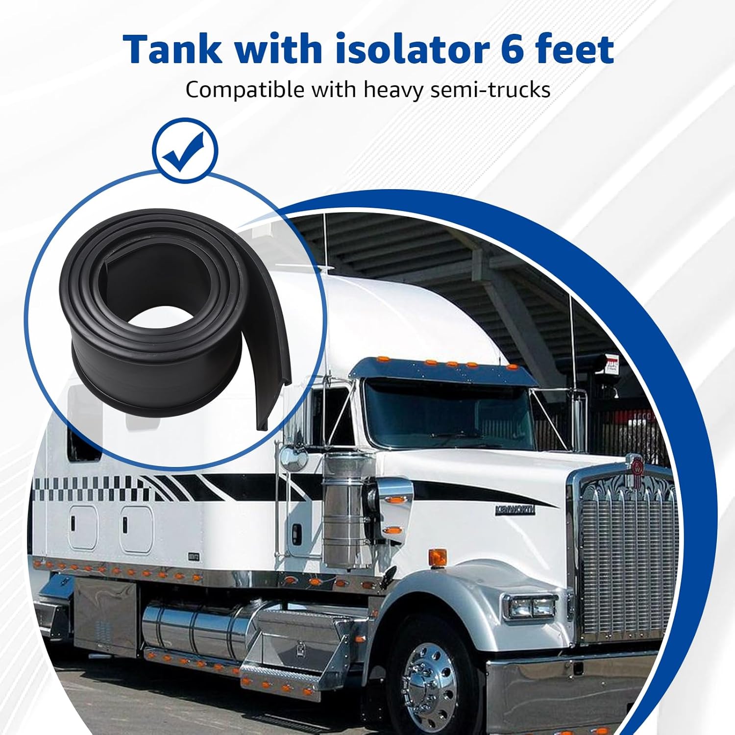 4 inches Seal, for Fuel Tank Strap Isolator, Suitable for most semi-trailer trucks, Length 6 feet