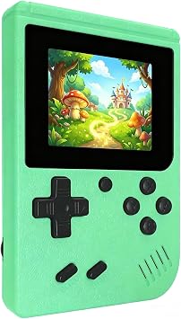 Mini Retro Handheld Game Console, Portable Video Game Player with 3.0 Inch IPS Screen, Built-in 400 Classic Games & Rechargeable Battery, Travel Arcade Gaming Console Green