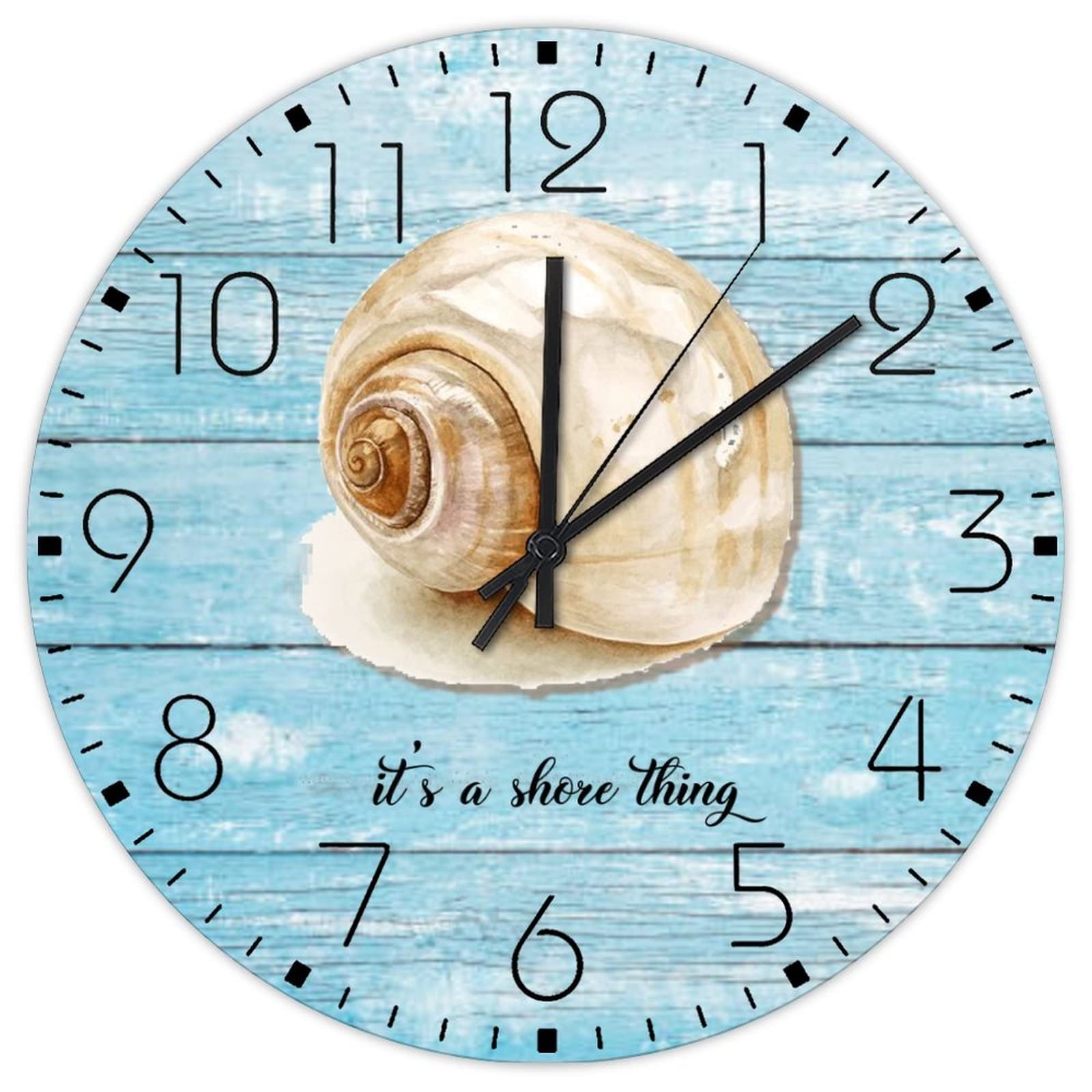Horloge murale en bois pour cuisine au style vintage marin et bord de mer