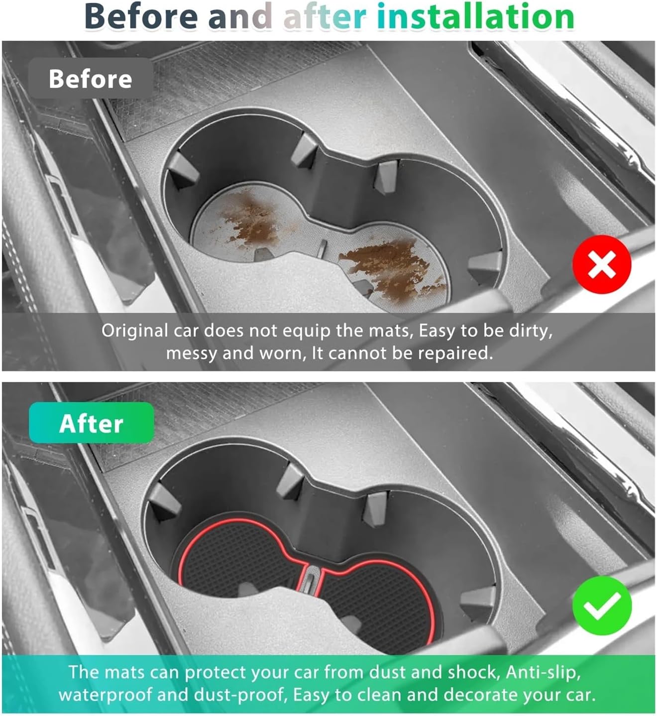 Car Door Groove Mat Anti-Slip Slot Pad Auto Interior Compatible with Renault Rafale 2024 Accessories Compatible with 2024 2025 Renault Rafale E-tech(Red)