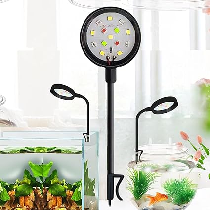 VAYINATO Ultra Mini Flexible Aquarium Fish Bowl Light 3Watts WRGB LED Light | Flexible Neck | 360 Degree Rotatable | Clip On Back | Splash Proof | Suitable Only for Bowl and Mini Tank Upto 1 Feet