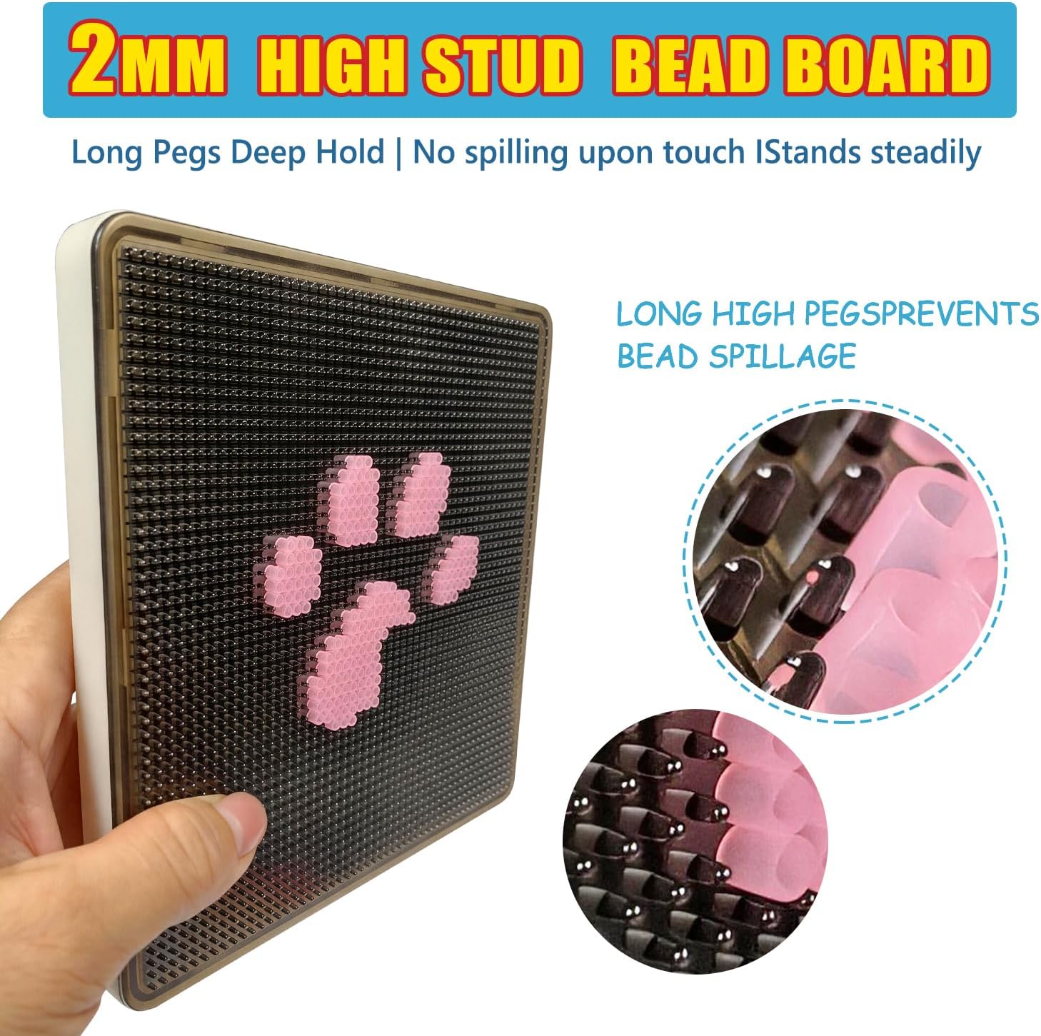 Smart LED Pixel Pegboard for Perler Beads – App-Guided Design & Photo-to-Pattern Mode for Kids and Adults (52 x 52 Pegs)
