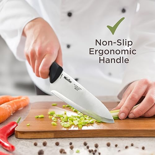 Miniatura 2 de Mueller Sharp - Cuchillo de chef profesional de acero inoxidable con mango ergonómico