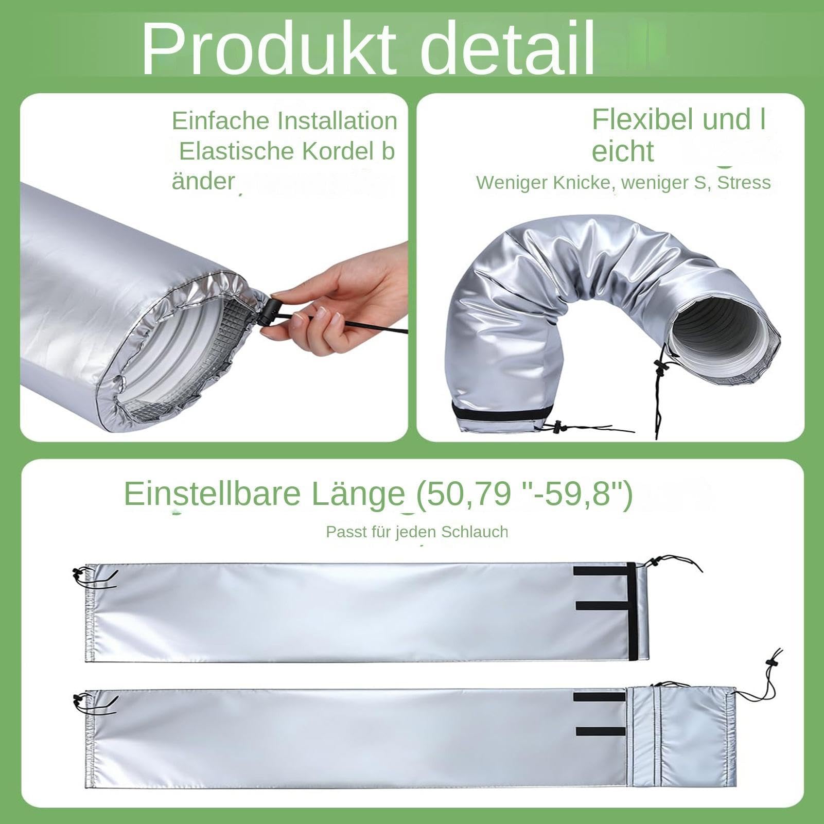 Klimaanlagen-Schlauchabdeckung – 152,4 x 25,4 cm, universelle Wärmedämmkomponente, energiesparende HVAC-Hardware | Schutzrohrhülle für die Klimatisierungs- und Lüftungseinheit des Arbeitsbereichs in d