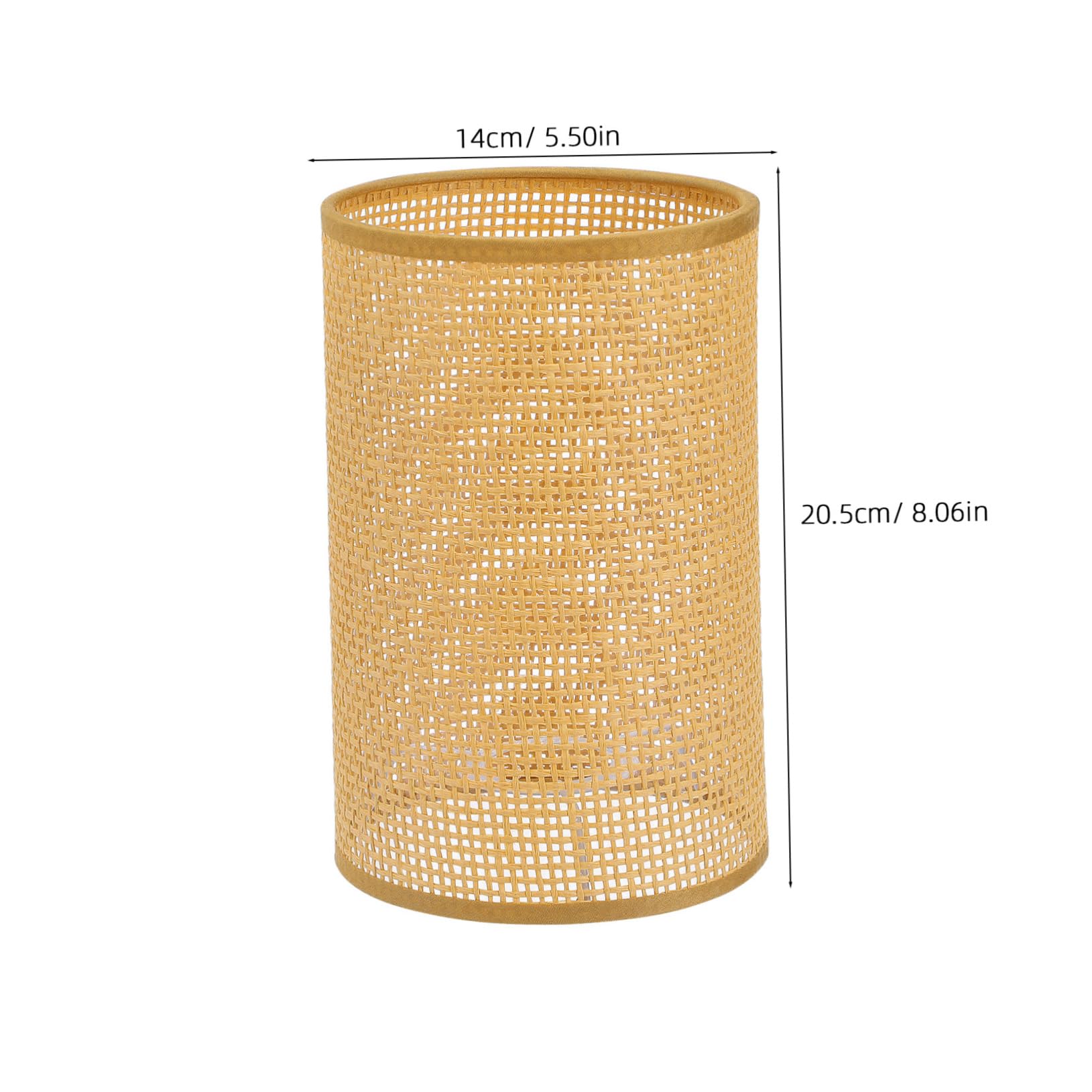 PRETYZOOM Rustic Rattan Woven Lampshade 8.07X5.51 Inch Drum Light Cover for Table and Floor Lamps E27 Indoor Use in Living Room Bedroom Kitchen - Image 3