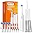 Bitvae Water Dental Flosser Teeth Picks, Cordless Water Flosser for Teeth, Braces, Dental Care and Rechargeable Rotary Electric Toothbrush Combo Set, 4 Tips, 4 Brush Heads, Waterproof, White, C5+R1