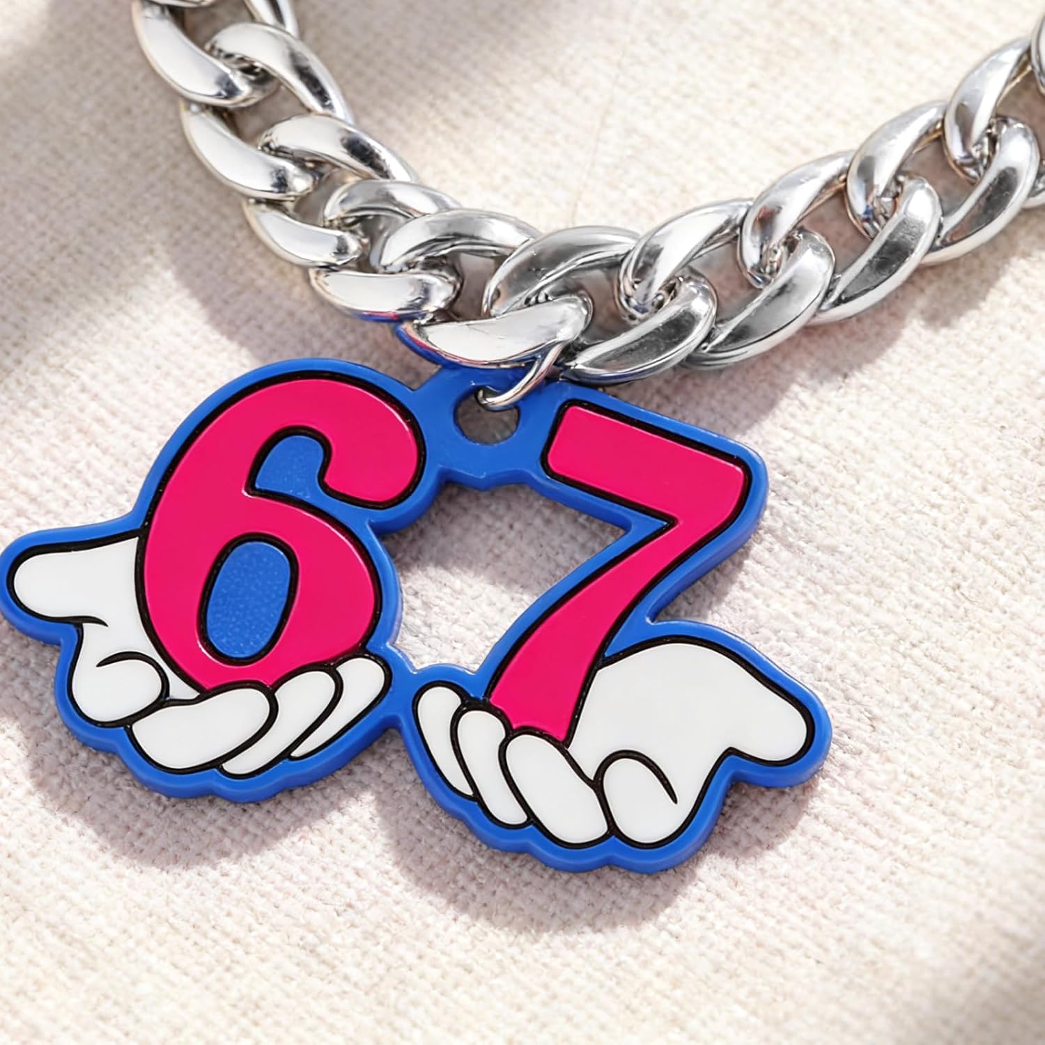 67 Necklace - Fun Elf Antics and Displays, 67 Birthday Decoratons 28 Inch Resin Choker Chain with 6 7 Pendant, 6 7 Chain Trendy Y2K Geo Gift - Image 6