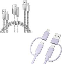 Elebase iPhone 17/16/15 Pro Max Charging Cable, 4 in 1 USB C Fast Charger Cord 60W, Cable for New Apple iPad 10 Mini 8 Air 7,Airpods,Samsung Galaxy S25 S24 Ultra,Z Flip Fold