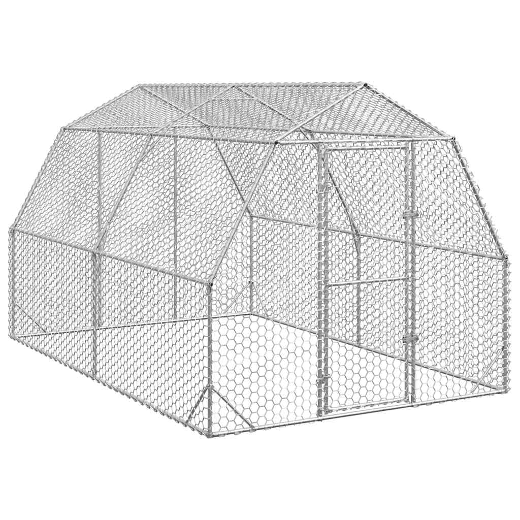 Gallinero transitable 2,5 x 4 x 2,25 m – Recinto de acero galvanizado para aves de corral – 10 m² Gran recinto para animales pequeños con puerta con cerradura para pollos, patos y gansos